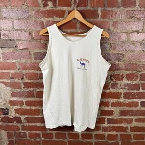 Vintage Camel Shirt Mens Large White Tank Top Graphic Genuine Taste 1995 90s